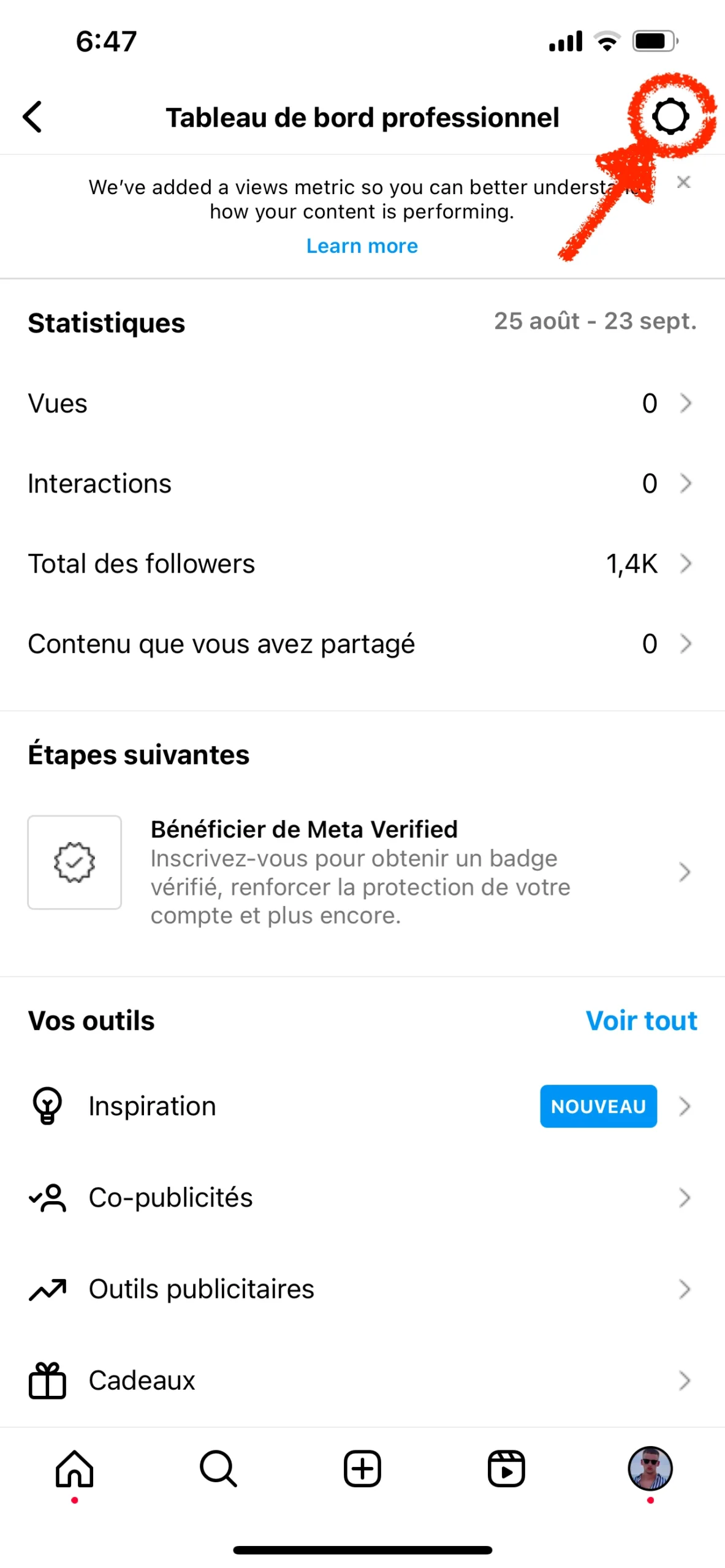 étape 8 pour changer mettre compte instagram privé